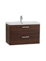 Тумба с раковиной подвесная BelBagno ТЕХНО (DUE) 80 Noce, ручки белые DUE-800-2C-SO-NOCE-P;BB-8076-3-80;RS333W.4/160