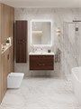 Тумба с раковиной подвесная BelBagno ТЕХНО (DUE) 80 Noce, ручки - Матовый атласный никель DUE-800-2C-SO-NOCE-P;BB-8076-3-80;RS333MBSN.4/160