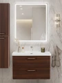 Тумба с раковиной подвесная BelBagno ТЕХНО (DUE) 80 Noce, ручки - Сатиновый никель DUE-800-2C-SO-NOCE-P;BB-8076-3-80;RS006SN.4/160