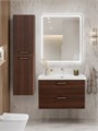 Тумба с раковиной подвесная BelBagno ТЕХНО (DUE) 80 Noce, ручки - Сатиновый никель DUE-800-2C-SO-NOCE-P;BB-8076-3-80;RS006SN.4/160