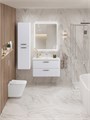 Тумба с раковиной подвесная BelBagno ТЕХНО (DUE) 80 Bianco Lucido, ручки - Матовый атласный никель DUE-800-2C-SO-BL-P;BB-8076-3-80;RS333MBSN.4/160