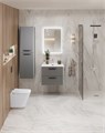 Тумба с раковиной подвесная BelBagno ТЕХНО (DUE) 60 Сатин, ручки - Матовый тёмный никель DUE-600-2C-SO-SAT-P;BB-8076-3-60;RS333MDN.4/160