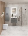 Тумба с раковиной подвесная BelBagno ТЕХНО (DUE) 60 Сатин, ручки - Матовый атласный никель DUE-600-2C-SO-SAT-P;BB-8076-3-60;RS333MBSN.4/160