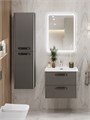 Тумба с раковиной подвесная BelBagno ТЕХНО (DUE) 60 Оружейная сталь, ручки - Матовый тёмный никель DUE-600-2C-SO-GM-P;BB-8076-3-60;RS333MDN.4/160