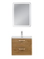 Тумба с раковиной подвесная BelBagno ТЕХНО (DUE) 60 Rovere Nature, ручки белые DUE-600-2C-SO-RN-P;BB-8076-3-60;RS333W.4/160