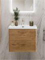 Тумба с раковиной подвесная BelBagno ТЕХНО (DUE) 60 Rovere Nature, ручки - Сатиновый никель DUE-600-2C-SO-RN-P;BB-8076-3-60;RS006SN.4/160