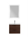 Тумба с раковиной подвесная BelBagno ТЕХНО (DUE) 60 Noce, ручки - Матовый тёмный никель DUE-600-2C-SO-NOCE-P;BB-8076-3-60;RS333MDN.4/160