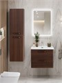 Тумба с раковиной подвесная BelBagno ТЕХНО (DUE) 60 Noce, ручки - Матовый тёмный никель DUE-600-2C-SO-NOCE-P;BB-8076-3-60;RS333MDN.4/160