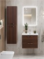 Тумба с раковиной подвесная BelBagno ТЕХНО (DUE) 60 Noce, ручки - Матовый атласный никель DUE-600-2C-SO-NOCE-P;BB-8076-3-60;RS333MBSN.4/160