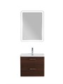 Тумба с раковиной подвесная BelBagno ТЕХНО (DUE) 60 Noce, ручки - Сатиновый никель DUE-600-2C-SO-NOCE-P;BB-8076-3-60;RS006SN.4/160