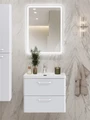 Тумба с раковиной подвесная BelBagno ТЕХНО (DUE) 60 Bianco Lucido, ручки белые DUE-600-2C-SO-BL-P;BB-8076-3-60;RS333W.4/160