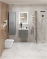 Тумба с раковиной подвесная BelBagno ТЕХНО (DUE) 50 Сатин, ручки - Хром полированный DUE-500-2C-SO-SAT-P;BB-8076-3-50;RS333CP.4/160
