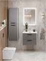 Тумба с раковиной подвесная BelBagno ТЕХНО (DUE) 50 Сатин, ручки - Матовый тёмный никель DUE-500-2C-SO-SAT-P;BB-8076-3-50;RS333MDN.4/160