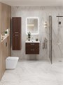 Тумба с раковиной подвесная BelBagno ТЕХНО (DUE) 50 Noce, ручки - Хром полированный DUE-500-2C-SO-NOCE-P;BB-8076-3-50;RS333CP.4/160