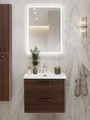 Тумба с раковиной подвесная BelBagno ТЕХНО (DUE) 50 Noce, ручки - Матовый тёмный никель DUE-500-2C-SO-NOCE-P;BB-8076-3-50;RS333MDN.4/160