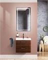 Тумба с раковиной подвесная BelBagno ТЕХНО (DUE) 50 Noce, ручки - Сатиновый никель DUE-500-2C-SO-NOCE-P;BB-8076-3-50;RS006SN.4/160