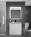 Тумба с раковиной напольная BelBagno МАРИНА (MARINO) 80 Bianco Lucido, раковина белая BB800/450-LV-MR-FT MARINO-800-2C-PIA-BL-P;BB800/450-LV-MR-FT