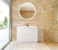 Тумба с раковиной напольная BelBagno МАРИНА (MARINO) 80 Bianco Lucido, раковина белая MARINO-800-2C-PIA-BL-P;BB800/450-LV-MR-AST