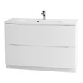 Тумба с раковиной напольная BelBagno МАРИНА (MARINO) 120 Bianco Lucido, раковина белая MARINO-1200-2C-PIA-BL-P;BB1200/450-LV-MR-PR