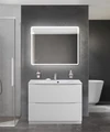 Тумба с раковиной напольная BelBagno МАРИНА (MARINO) 100 Bianco Lucido, раковина белая BB1000/450-LV-MR-FT MARINO-1000-2C-PIA-BL-P;BB1000/450-LV-MR-FT