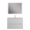 Тумба с раковиной напольная BelBagno МАРИНА (MARINO) 100 Bianco Lucido, раковина белая BB1000/450-LV-MR-FT MARINO-1000-2C-PIA-BL-P;BB1000/450-LV-MR-FT