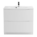 Тумба с раковиной напольная BelBagno МАРИНА (MARINO) 100 Bianco Lucido, раковина белая MARINO-1000-2C-PIA-BL-P;BB1000/445-LV-MR-PR