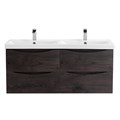 Тумба с раковиной на две чаши четырьмя ящиками подвесная BelBagno МАРИНА (MARINO) 120 Rovere Nature Grigio, раковина белая MARINO-CER-1200-4C-SO-2-RNG-P