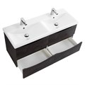 Тумба с раковиной на две чаши четырьмя ящиками подвесная BelBagno МАРИНА (MARINO) 120 Rovere Nature Grigio, раковина белая MARINO-CER-1200-4C-SO-2-RNG-P