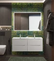 Тумба с раковиной подвесная с четырьмя ящиками BelBagno МАРИНА (MARINO) 120 Bianco Opaco, раковина белая MARINO-CER-N-1200-4C-SO-BO-P;BB-8099-120-2