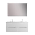 Тумба с раковиной подвесная с четырьмя ящиками BelBagno МАРИНА (MARINO) 120 Bianco Opaco, раковина белая MARINO-CER-N-1200-4C-SO-BO-P;BB-8099-120-2
