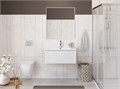 Тумба с раковиной подвесная с одним ящиком BelBagno ФОРМАТ (UNO) 80 Bianco Opaco, раковина BB-8099-80 UNO-800-1C-SO-BO;BB-8099-3-80