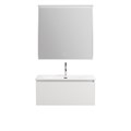 Тумба с раковиной подвесная с одним ящиком BelBagno ФОРМАТ (UNO) 80 Bianco Opaco, раковина BB-8099-80 UNO-800-1C-SO-BO;BB-8099-3-80