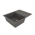 Кухонная мойка Lemark IMANDRA 640 врезная прямоугольная с крылом из кварцгранита, Серый шёлк 9910023