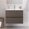 Тумба с раковиной подвесная BelBagno ФОРМАТ (UNO-MINI) 80 Бежевый матовый, раковина BB-8099-3-80 UNO-MINI-800-2C-SO-СO;BB-8099-3-80