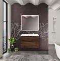 Тумба с раковиной подвесная BelBagno МАРИНА (MARINO) 80 Rovere Moro, раковина белая MARINO-H60-800-2C-SO-RW-P;BB800/450-LV-MR-AST