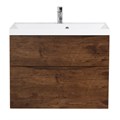 Тумба с раковиной подвесная BelBagno МАРИНА (MARINO) 80 Rovere Moro, раковина белая MARINO-H60-800-2C-SO-RW-P;BB800/450-LV-MR-AST