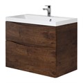 Тумба с раковиной подвесная BelBagno МАРИНА (MARINO) 80 Rovere Moro, раковина белая MARINO-H60-800-2C-SO-RW-P;BB800/450-LV-MR-AST