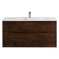 Тумба с раковиной подвесная BelBagno МАРИНА (MARINO) 110 Rovere Moro, раковина белая MARINO-H60-1100-2C-SO-RW-P;BB1100/450-LV-MR-PR