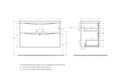 Тумба с раковиной подвесная BelBagno МАРИНА (MARINO) 100 Rovere Moro, раковина белая MARINO-H60-1000-2C-SO-RW-P;BB1000/445-LV-MR-PR