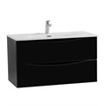 Тумба с раковиной подвесная BelBagno МАРИНА (MARINO) 80 Nero Lucido, раковина белая MARINO-CER-N-800-2C-SO-NL-P;BB-8099-80