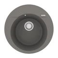 Кухонная мойка Lemark SULA 500 врезная круглая из кварцгранита, Серый шёлк 9910005