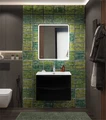 Тумба с раковиной подвесная BelBagno МАРИНА (MARINO) 70 Nero Lucido, раковина белая MARINO-CER-N-700-2C-SO-NL-P;BB-8099-70