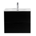 Тумба с раковиной подвесная BelBagno МАРИНА (MARINO) 70 Nero Lucido, раковина белая MARINO-CER-N-700-2C-SO-NL-P;BB-8099-70