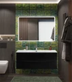 Тумба с раковиной подвесная BelBagno МАРИНА (MARINO) 120 Nero Lucido, раковина белая MARINO-CER-N-1200-2C-SO-NL-P;BB-8099-120