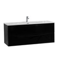 Тумба с раковиной подвесная BelBagno МАРИНА (MARINO) 120 Nero Lucido, раковина белая MARINO-CER-N-1200-2C-SO-NL-P;BB-8099-120