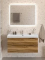 Тумба с раковиной подвесная BelBagno МАРИНА (MARINO) 100 Rovere Rustico, раковина BB-8078-100 MARINO-CER-N-1000-2C-SO-RR-P;BB-8078-100