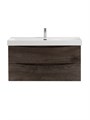 Тумба с раковиной подвесная BelBagno МАРИНА (MARINO) 100 Rovere Nature Grigio, раковина BB-8078-100 MARINO-CER-N-1000-2C-SO-RNG-P;BB-8078-100