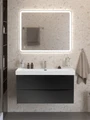Тумба с раковиной подвесная BelBagno МАРИНА (MARINO) 100 Nero Lucido, раковина BB-8078-100 MARINO-CER-N-1000-2C-SO-NL-P;BB-8078-100