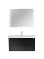 Тумба с раковиной подвесная BelBagno МАРИНА (MARINO) 100 Nero Lucido, раковина BB-8078-100 MARINO-CER-N-1000-2C-SO-NL-P;BB-8078-100