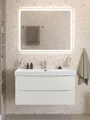 Тумба с раковиной подвесная BelBagno МАРИНА (MARINO)-N 100 Bianco Lucido, раковина BB-8078-100 MARINO-CER-N-1000-2C-SO-BL-P;BB-8078-100